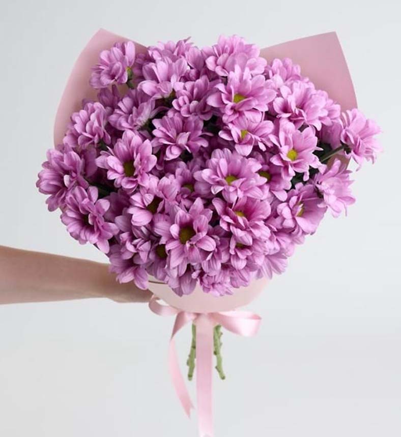 Pembe Papatyalar Çiçek Buketi