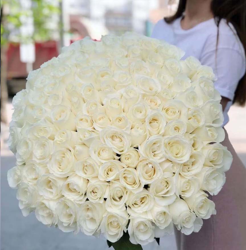 101 Beyaz Gül Buketi